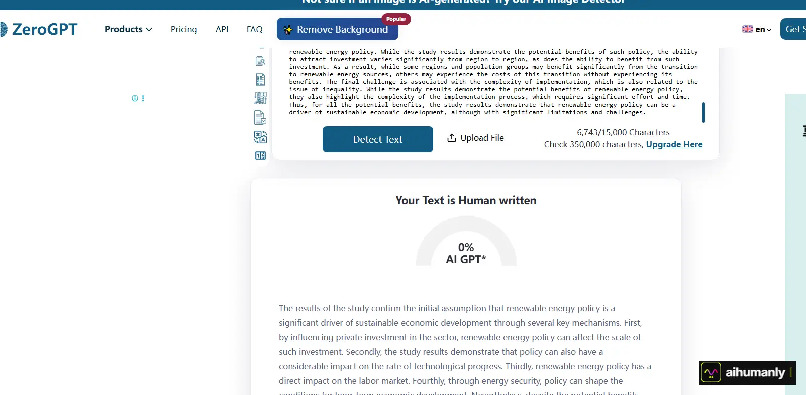 CleverHumanizer Essay 2 — ZeroGPT Result