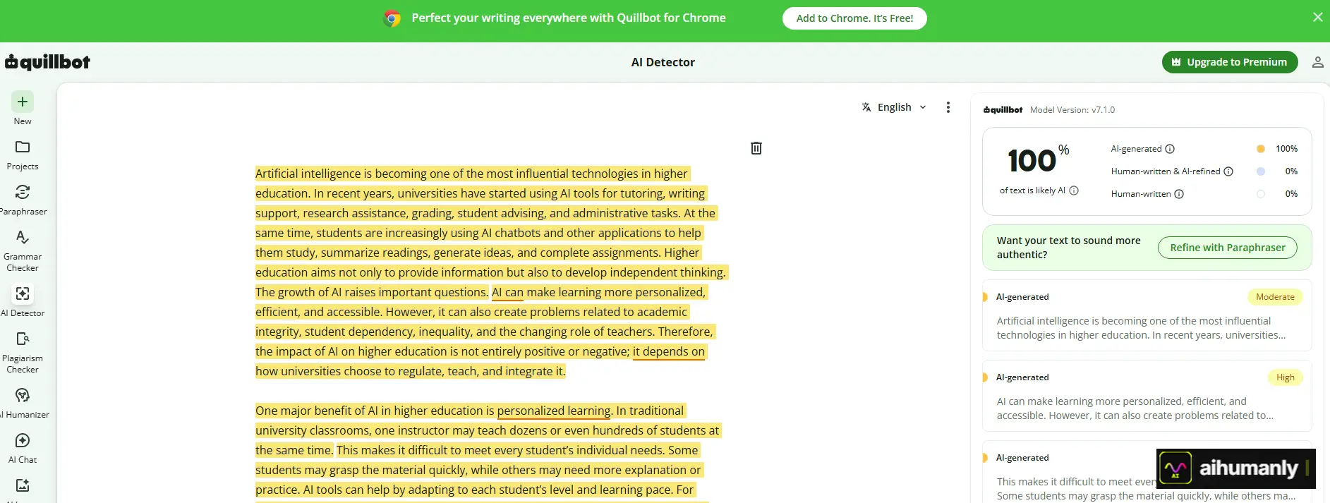 Grammarly Essay 1 — QuillBot Result