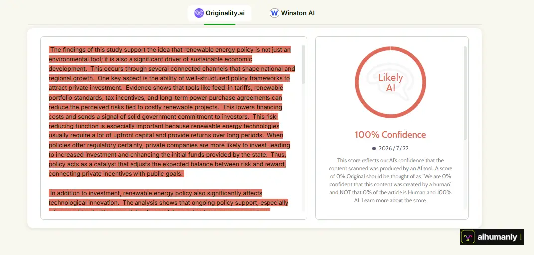 Grammarly Essay 2 — Originality.ai Result