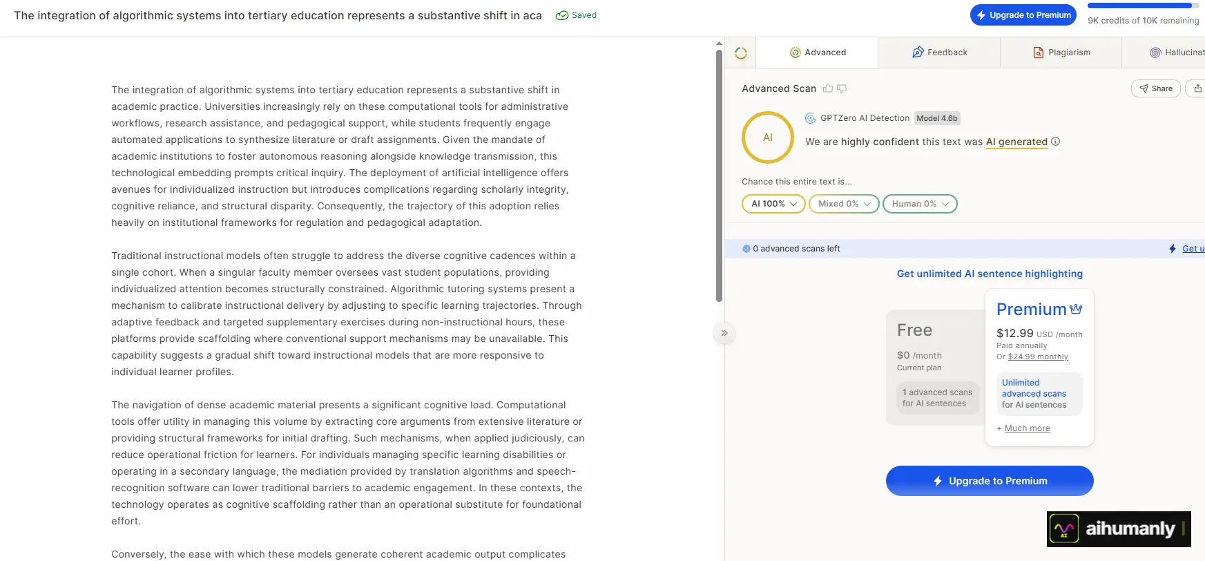 MyDetector Essay 1 GPTZero