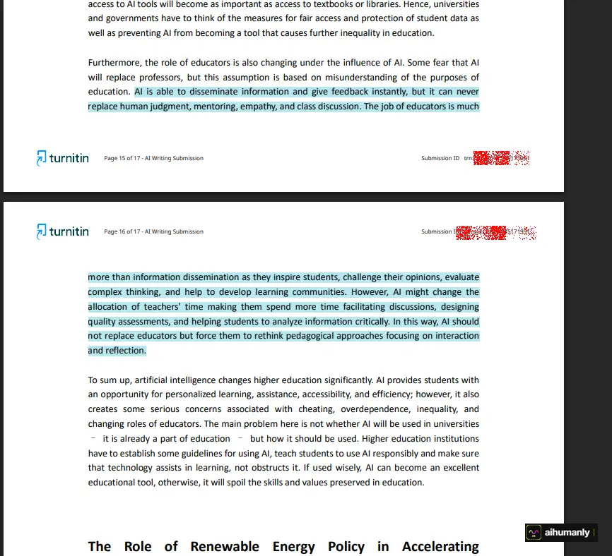 HumanizeAI.pro Essay 1 - 15% AI on Turnitin